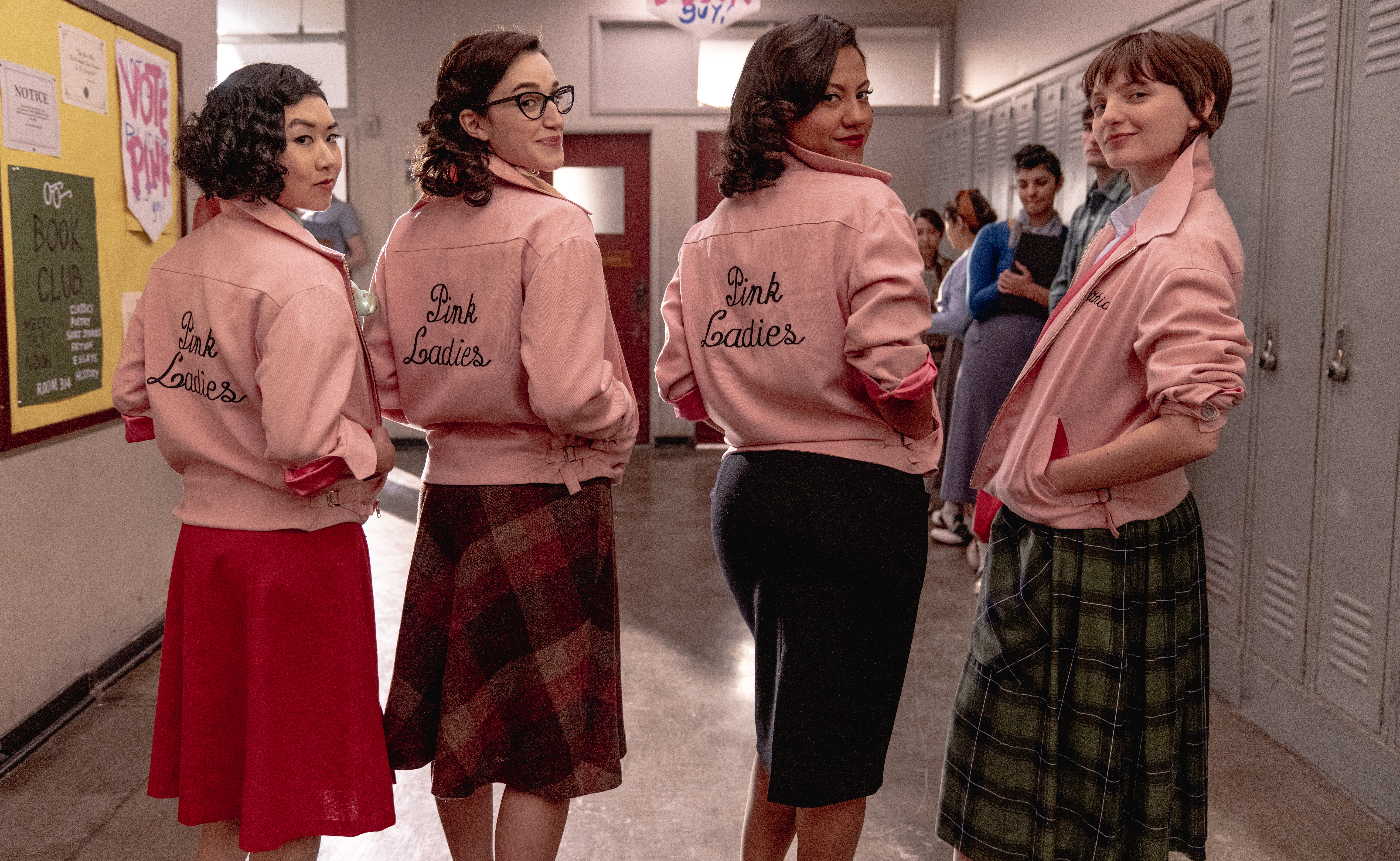 A promotional shot for Paramount+ series Grease: Rise of the Pink Ladies