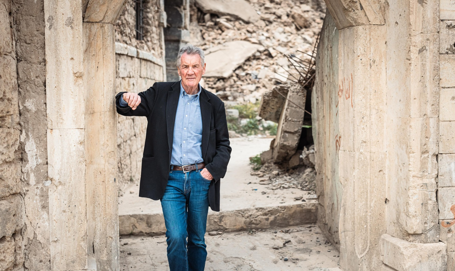 A promotional photo for Channel 5 series Michael Palin in Iraq